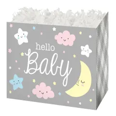 Pack/6: Hello Baby Basket Box - 6-3/4 x 4 x 5"
