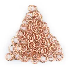 The Bead Chest Copper 8mm Round Open Jump Rings, Pack of 100