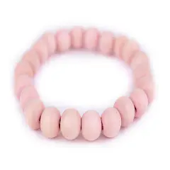 The Bead Chest Wood Stretch Bracelet, Pink - Stackable Beaded Jewelry, Unisex for Men & Women