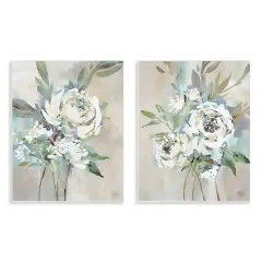 Stupell Industries Antique Rose Bundles 2pc Wall Plaque Art Set Design by Nina Blue