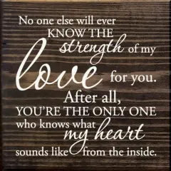 Handcrafted Rustic Wood Sign Sentimental Love Quote for Home Decor Walnut-White