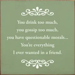 Solid Knotty Pine 'Everything I Ever Wanted' Friend Quote Plaque - Unique Home Decor Sage-White