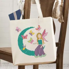 HerrschnersMoonbeam Fairy Tote Bag Stamped Cross-Stitch Kit Multi