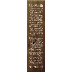 Up North Quote Sign &ndash; Escape Everyday Life Wall Decor Walnut-White