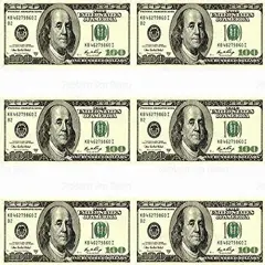 Art of Eric Gunty 100 Dollar Bill - Designer Strips - Edible Cake Side Toppers- Decorate The Sides of Your Cake - D20003