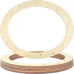 12 Inch 6 Pack Unfinished Wooden Wreath frame Rings Crafts Hanging Floral Hoop Garland Wood Wreath Frames for Home Decor (0.18 inch Thick,with 16 Holes)