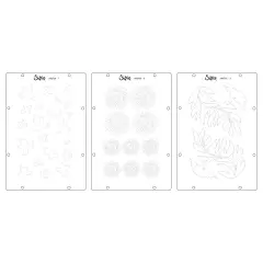 Sizzix Clear Stamp Set 5/Pkg W/Stencils 3/Pkg By Cat Kerr-Ikigai