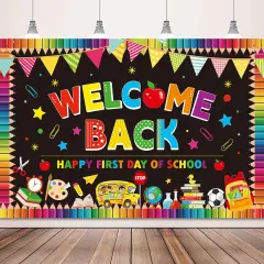 5X3Ft Welcome Back to School Banner Backdrop for Photography