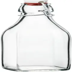 17 oz. Square Swing-Top Glass Bottle