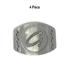 Belt Buckle Letter Casted Raised Nickle Plate 1.5" Loop Under with Prong