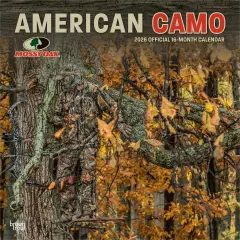 Mossy Oak American Camo OFFICIAL | 2026 12 x 24 Inch (Hanging) Monthly Square Wall Calendar | Plastic-Free