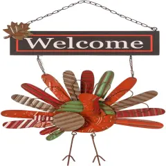 Vintage Metal Thanksgiving Turkey Wall Hanging Decoration