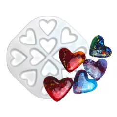 9.25" x 7.25" x 1.5" 12 Hearts Glass Fusing Kiln Mold