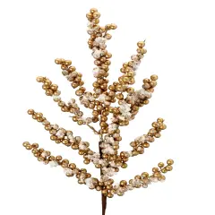 29" Snow Crusted Gold Metallic Berry Cluster Spray &ndash; Elegant Christmas D&eacute;cor Accent