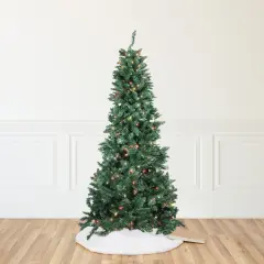 Northlight 9' Pre-Lit Green Slim Pine Artificial Christmas Tree - Multicolor Lights