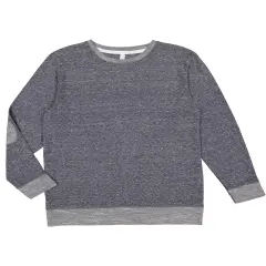 LAT&reg; Harborside Melange French Terry Crewneck with Elbow Patches NAVY MELANGE
