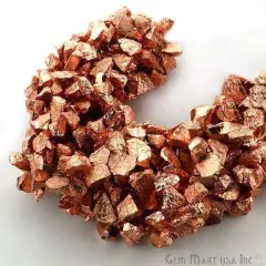 1 Strand Copper Pyrite AAA High Quality Rough Nugget Chips 10Inch length Jewelry Making Supply (RLCP-70011)