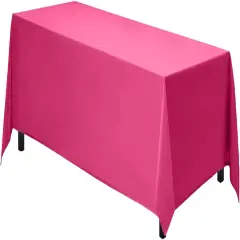 Rectangle Tablecloth - 90 x 156 Inch Fuchsia Table Cloth for 8 Foot Table with Floor-Length Drop - Heavy Duty Washable Fabric - 8 Ft Buffet Table, Holiday Party, Wedding & Baby Showert