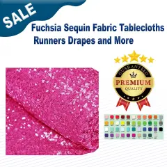 Fuchsia Sequin Fabric Tablecloths Runners Drapes and More