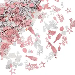 Happy Birthday Confetti Birthday Cake Confetti Metallic Foil Balloon Confetti Table Scatter Confetti Birthday Confetti for Table Balloon Cake Birthday Party Decoration Supplies