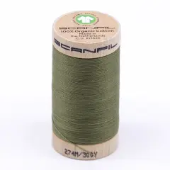 300 Yards Organic Pima Cotton Thread Soft Sage 30wt