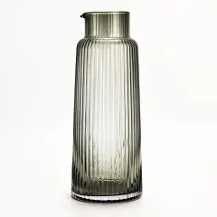 Ribbed Glass Pitcher By Kinor Decor Grey