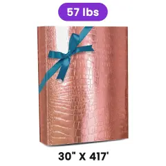 Rose Gold Embossed Metallic Wrapping Paper 30" x 417" Roll