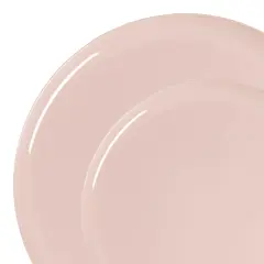 Pink Flat Round Disposable Plastic Dinnerware Value Set (120 Guests)