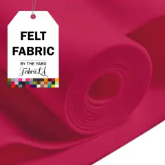 FabricLA Acrylic Felt Fabric - 72" Inch Wide 1.6mm Thick Felt by The Yard - Use Soft Felt Sheets for Sewing, Cushion, and Padding, DIY Arts & Crafts (1 Yard, Fuchsia)