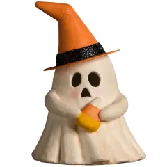 Witchy Ghost with Candy Corn Luminary 5.5"