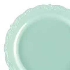 Turquoise Vintage Round Disposable Plastic Appetizer/Salad Plates - 7.5" (120 Plates)