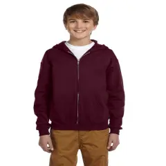Jerzees&reg; Youth NuBlend Fleece Full-Zip Hooded Sweatshirt MAROON