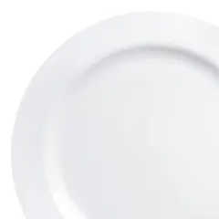 Solid White Economy Round Disposable Plastic Dinner Plates - 10.25" (120 Plates)
