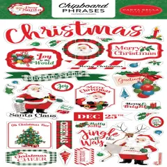 Carta Bella Dear Santa Chipboard Stickers
