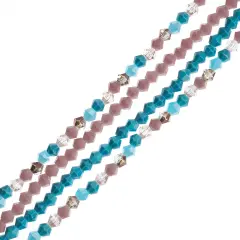 Crystal Lane DIY 7" Designer Glass Bead Multiple Strands Purple and Blue Mix