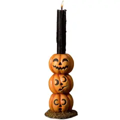 Pumpkin Stack Candlestick 6.25"
