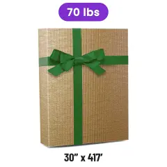 Pure Kraft Embossed Metallic Wrapping Paper 30" x 417" Roll