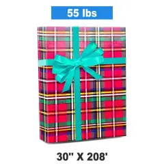 Plaid Christmas Wrapping Paper Tartan 30 ''x208 '