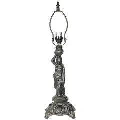 Poseidon Metal Lamp Base, Antique Bronze Finish With Gold Highlights, Nicely Weighted, 21" Tall