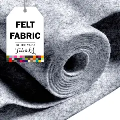 FabricLA Acrylic Felt Fabric - 72" Inch Wide 1.6mm Thick Felt by The Yard - Use Soft Felt Sheets for Sewing, Cushion, and Padding, DIY Arts & Crafts (1 Yard, Heather Grey)