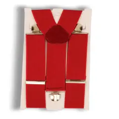 Red Santa Claus Suspenders Suit Christmas or Halloween costume accessory