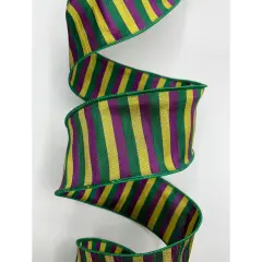 Green Carnival Themed Ribbons 2.5" x 10 yd