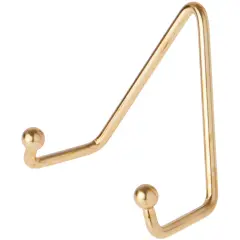 Bard's Shiny Gold-toned Wall Mountable Plate Hanger, 3.5" H x 3.25" W x 1.75" D (For Plates 3.5" - 5")