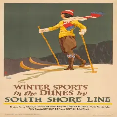 Winter Sports in the Dunes - Vintage Travel Poster Prints