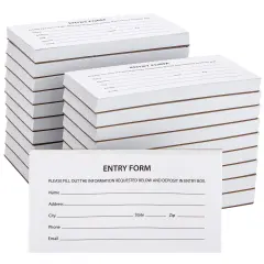Juvale 2000 Raffle Ticket Sheets, Blank Entry Forms for Contests, School Events (White, 20 Pads, 5.25 x 2.7 In)