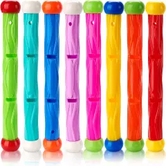 Diving Sticks Pool Toys, 8 Pcs Underwater Training Pool Dive Stick for Kids, Colorful Swimming Toy Sinking Throwing Sticks for Kids Gifts Summer Swim Training Water Fun Pool Games(Sticks)