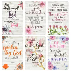 6 Pack Prayer Journals for Women - 5x8 Christian Notebooks Bulk with Inspirational Bible Verse Scripture (Floral Designed, 80 Pages) White