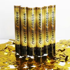 12 Inch Confetti Cannons (6 Pack) &ndash; Gold Mylar Confetti Poppers - Air Powered Party Poppers Confetti Shooters for Birthday, Wedding, Graduation, Christmas, New Year Celebrations
