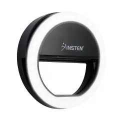 Insten 3" Mini LED Selfie Ring Light with Clip for Laptop Tablet Cell Phone Video, Dimmable, 36 Beads, Battery Powered, Black