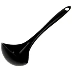 Chef Craft 10.5" Long Melamine Serving & Cooking Ladle - Dishwasher Safe Soup Spoon Black